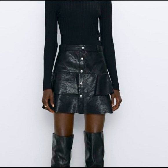 Faux leather mini skirt. - Picture 1 of 2
